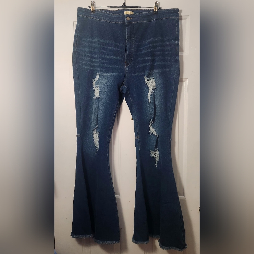 Home Folk Distressed Bell Bottom Jeans Size 20
